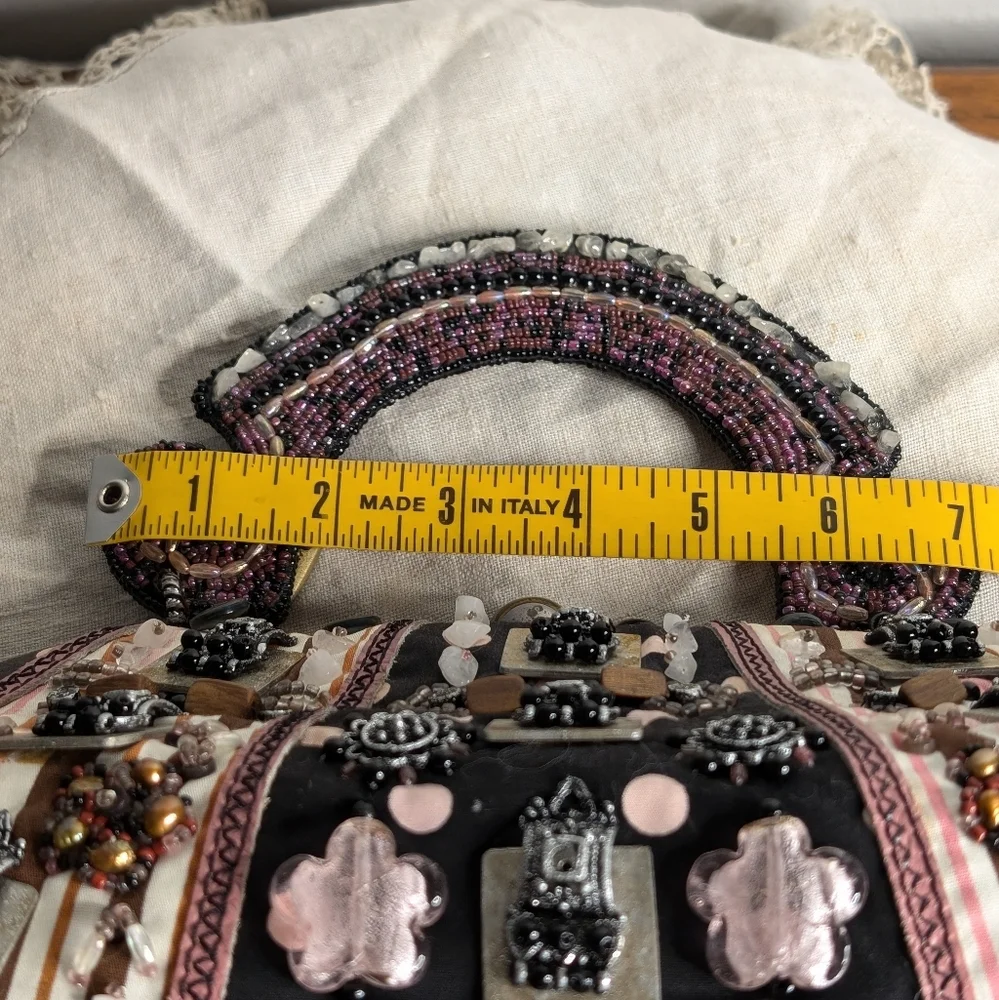 Mary Frances hand bag beads fabric - Picture 10 of 17